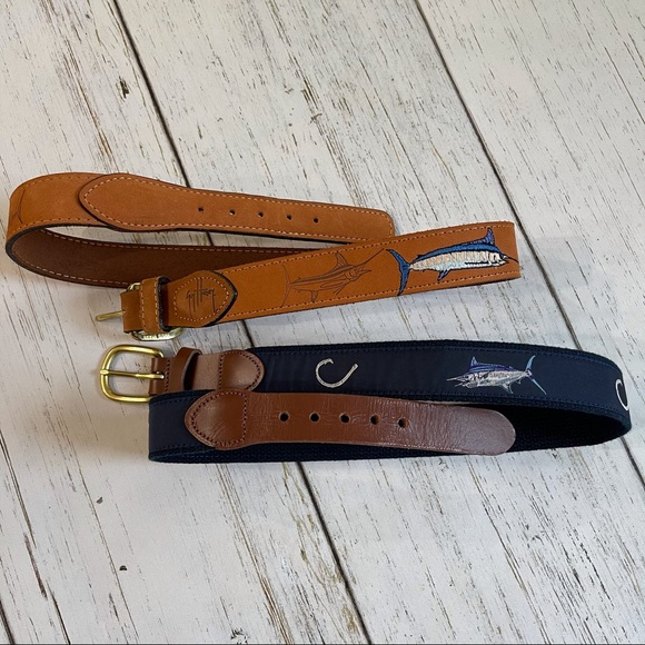 Guy Harvey & Leather Man Accessories Mens Fishing Belts 2 Guy Harvey